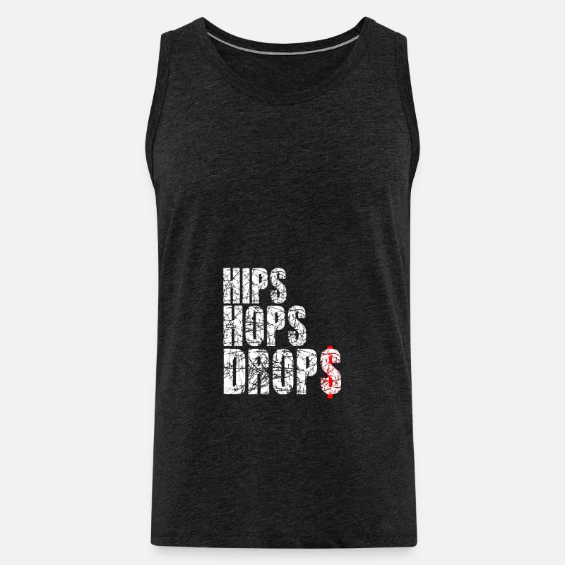 hips hops drops white - Männer Premium Bio Tank Top - Anthrazit