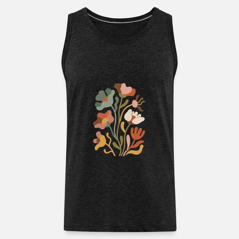 Boho Wildblumen – Blühende Harmonie - Männer Premium Bio Tank Top - Anthrazit