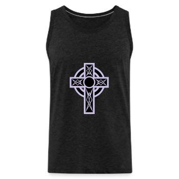gothic_cross kreuz - Männer Premium Bio Tank Top - Anthrazit - Vorne - AI Model Male 185 dark (185cm)