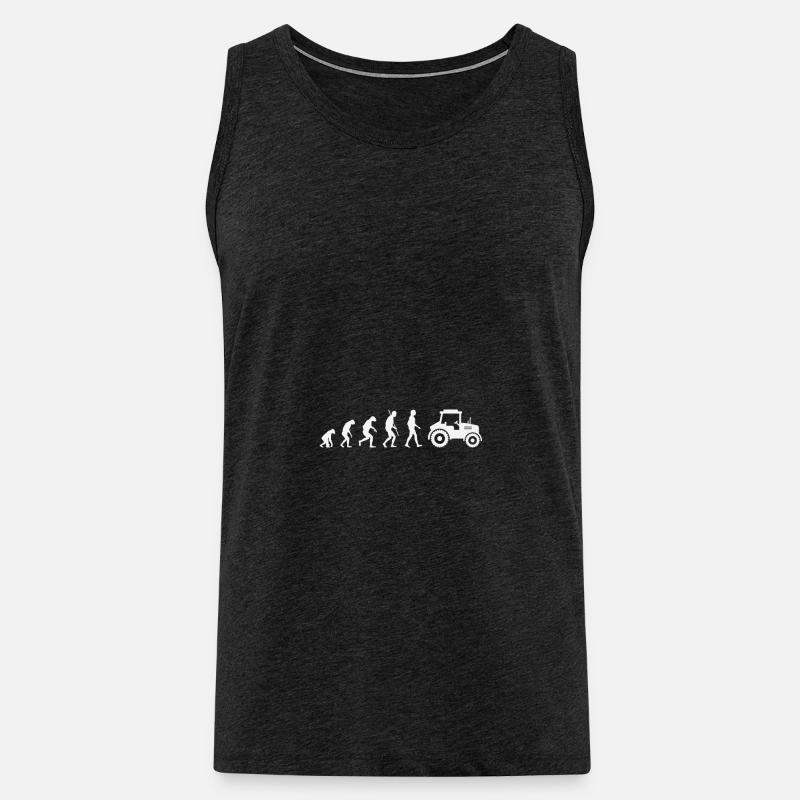 Evolutionstheorie - Traktor - Männer Premium Bio Tank Top - Anthrazit
