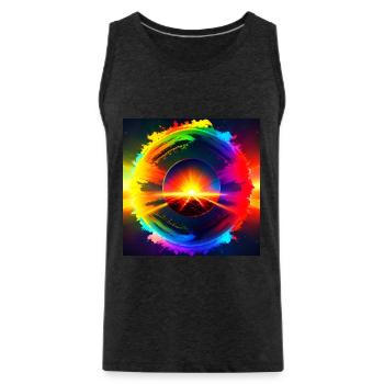 Farben des Lebens - Universum in mir - Männer Premium Bio Tank Top - Anthrazit - Vorne - AI Model Male 185 dark (185cm)