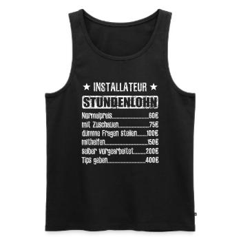 Stundenlohn Installateur Beruf - Spruch - Männer Premium Bio Tank Top - Anthrazit - Vorne - AI Model Male 185 dark (185cm)