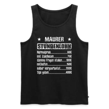 Stundenlohn Maurer Beruf - Spruch - Männer Premium Bio Tank Top - Anthrazit - Vorne - AI Model Male 185 dark (185cm)