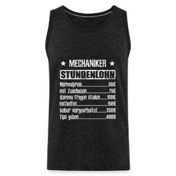 Stundenlohn Mechaniker Beruf - Spruch - Männer Premium Bio Tank Top - Anthrazit - Vorne - AI Model Male 185 dark (185cm)
