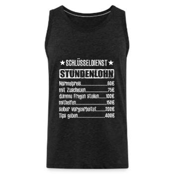 Stundenlohn Schlüsseldienst Beruf - Spruch - Männer Premium Bio Tank Top - Anthrazit - Vorne - AI Model Male 185 dark (185cm)