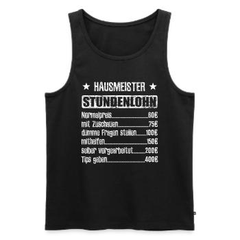 Stundenlohn Hausmeister Beruf - Spruch - Männer Premium Bio Tank Top - Anthrazit - Vorne - AI Model Male 185 dark (185cm)