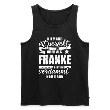 Niemand ist perfekt - Franke - Spruch - Männer Premium Bio Tank Top - Anthrazit - Vorne - AI Model Male 185 dark (185cm)