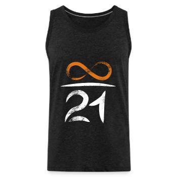 21 Millionen Bitcoins - Wert steigt unendlich - Männer Premium Bio Tank Top - Anthrazit - Vorne - AI Model Male 185 dark (185cm)