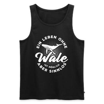 Ein Leben ohne Wale ist möglich aber sinnlos - Männer Premium Bio Tank Top - Anthrazit - Vorne - AI Model Male 185 dark (185cm)