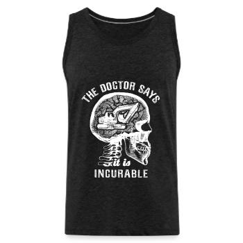 The doctor says it's incurable - excavator - Men's Premium Organic Tank Top - charcoal grey - Front - AI Model Male 185 dark (185cm)