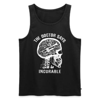 The doctor says it's incurable - trumpet - Men's Premium Organic Tank Top - charcoal grey - Front - AI Model Male 185 dark (185cm)