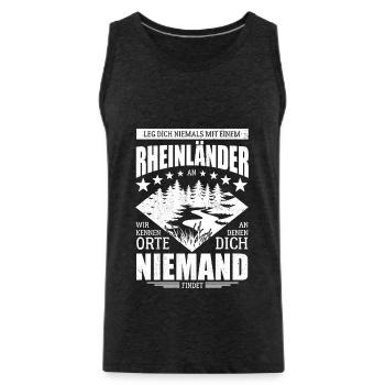 Leg dich nicht mit einem Rheinländer an - Spruch - Männer Premium Bio Tank Top - Anthrazit - Vorne - AI Model Male 185 dark (185cm)