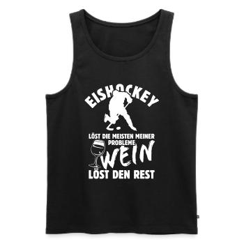 Eishockey löst meine Probleme - Wein Spruch - Männer Premium Bio Tank Top - Anthrazit - Vorne - AI Model Male 185 dark (185cm)