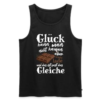 Glück kann man nicht kaufen, aber Schokolade - Männer Premium Bio Tank Top - Anthrazit - Vorne - AI Model Male 185 dark (185cm)