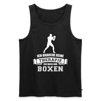 Ich brauche keine Therapie ich muss nur Boxen - Männer Premium Bio Tank Top - Anthrazit - Vorne - AI Model Male 185 dark (185cm)