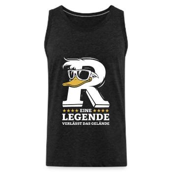 Rente - Ente Cartoon - Ein Legende - Männer Premium Bio Tank Top - Anthrazit - Vorne - AI Model Male 185 dark (185cm)