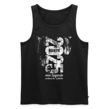 Rente 2025 - Eine Legende verlässt das Gelände - Männer Premium Bio Tank Top - Anthrazit - Vorne - AI Model Male 185 dark (185cm)
