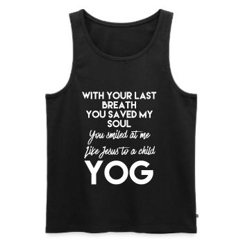 George Yog Michael Jesus T-shirt - Männer Premium Bio Tank Top - Anthrazit - Vorne - Alexander (188cm)