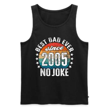 Meilleur papa du monde depuis 2005 No Fake - Débardeur bio Premium Homme - charbon - Devant - AI Model Male 185 dark (185cm)