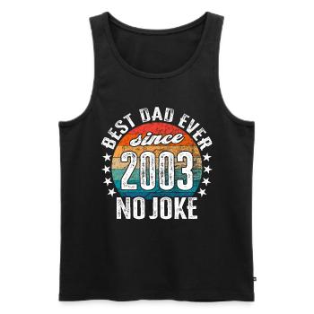 Bester Papa der Welt seit 2003 No Joke - Männer Premium Bio Tank Top - Anthrazit - Vorne - AI Model Male 185 dark (185cm)