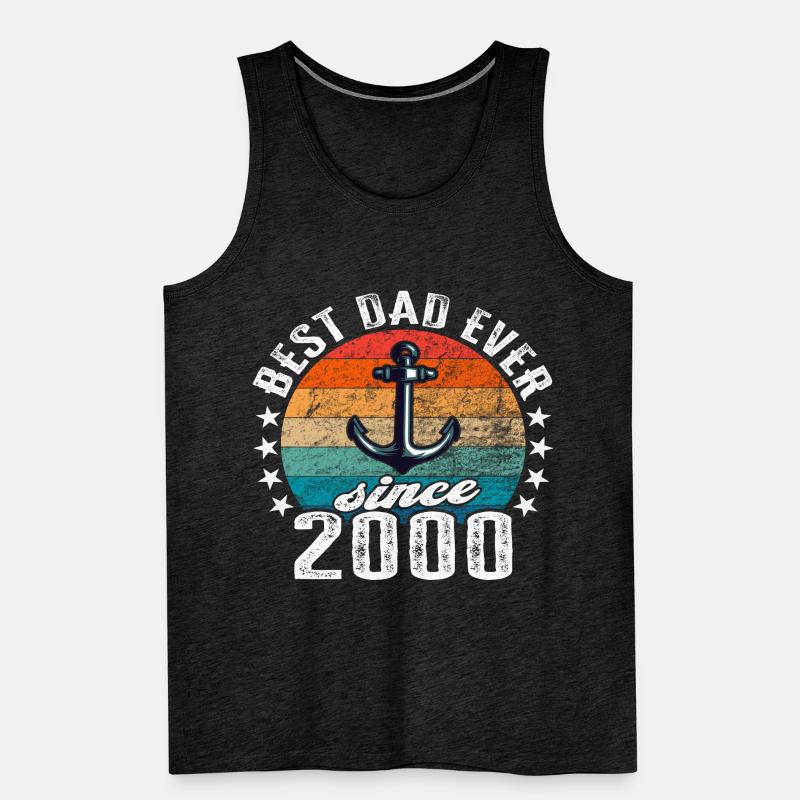 Bester Papa der Welt seit 2000 Anker Männer Premium Bio Tank Top