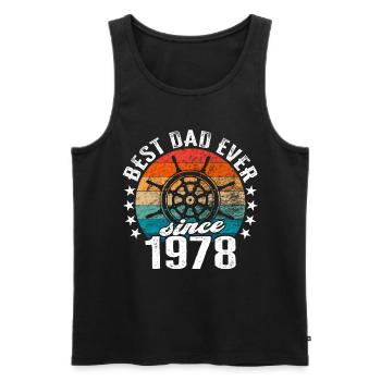 Bester Papa der Welt seit 1978 Kapitän - Männer Premium Bio Tank Top - Anthrazit - Vorne - Alexander (188cm)