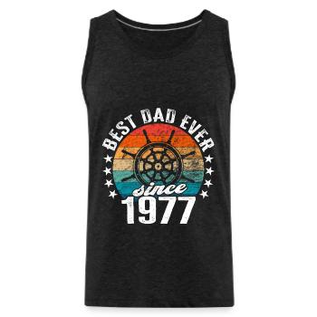 Bester Papa der Welt seit 1977 Kapitän - Männer Premium Bio Tank Top - Anthrazit - Vorne - Alexander (188cm)