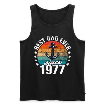 Bester Papa der Welt seit 1977 Anker - Männer Premium Bio Tank Top - Anthrazit - Vorne - Alexander (188cm)
