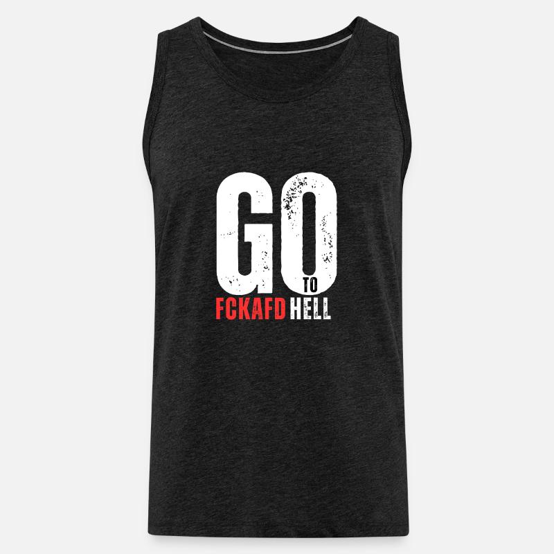 FCKAFD Go To Hell - Männer Premium Bio Tank Top - Anthrazit