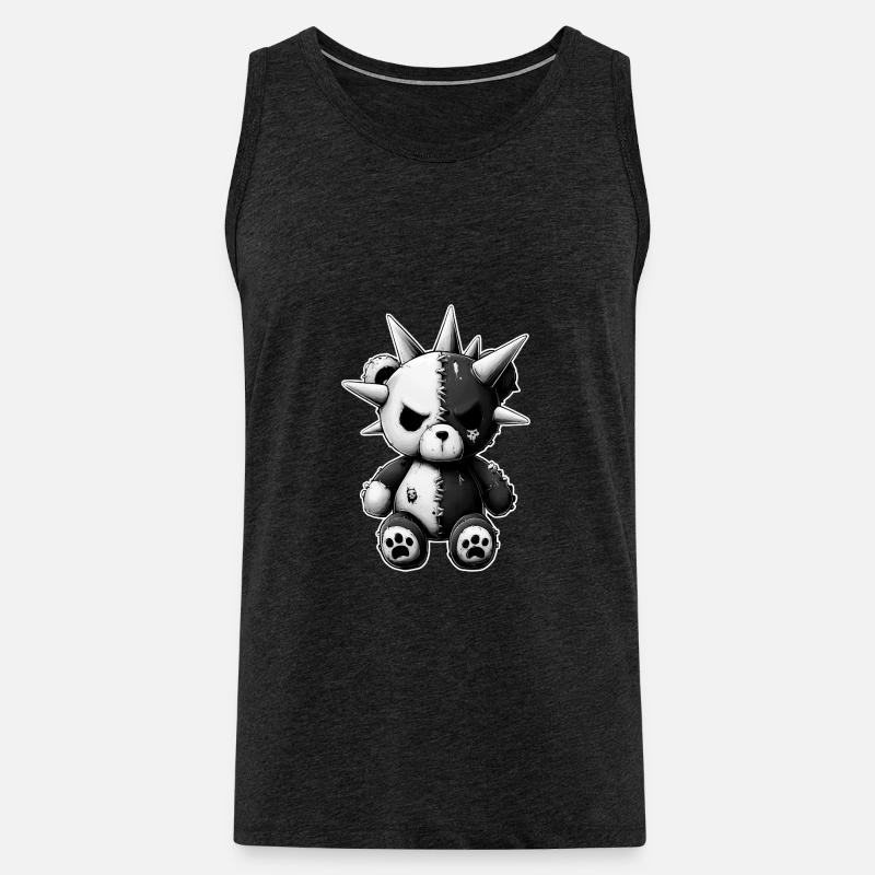 Split Skull Plüschbär Punk - Männer Premium Bio Tank Top - Anthrazit