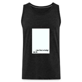 Rest AI - Men's Premium Organic Tank Top - charcoal grey - Front - Alexander (188cm)