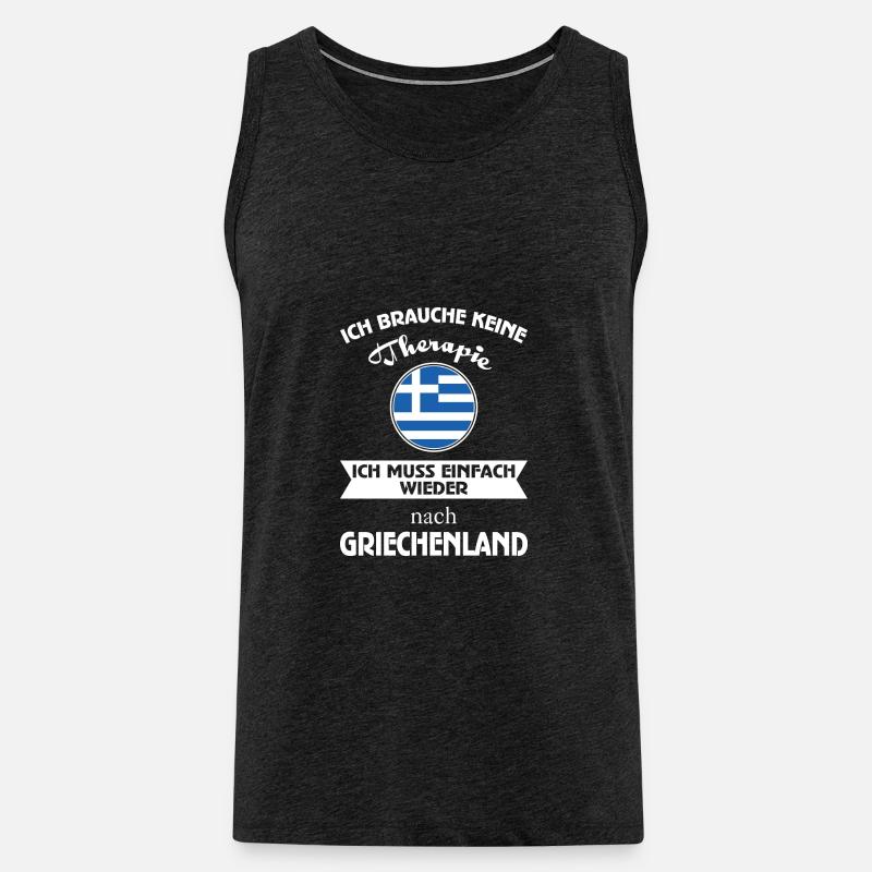 KeineTherapieGriechenland - Männer Premium Bio Tank Top - Anthrazit