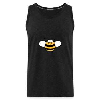 Funny Sweet Baby Bee / Bumble - Men's Premium Organic Tank Top - charcoal grey - Front - Alexander (188cm)