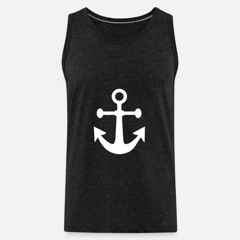 Anker Geschenk Boot Captain Segeln - Männer Premium Bio Tank Top - Anthrazit