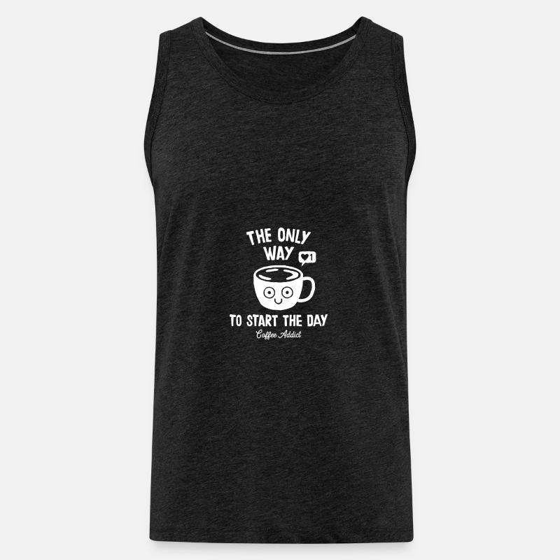 Kaffee süchtig - Männer Premium Bio Tank Top - Anthrazit