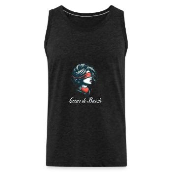 bretonne coeur de breizh blanc - Débardeur bio Premium Homme - charbon - Devant - AI Model Male 185 dark (185cm)
