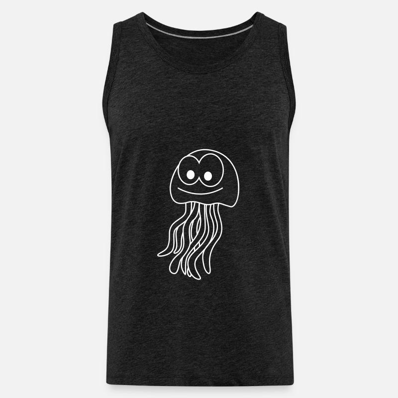 Qualle Comic Tier - Männer Premium Bio Tank Top - Anthrazit