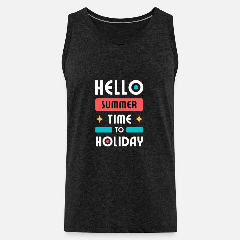 Hello Summer - Männer Premium Bio Tank Top - Anthrazit
