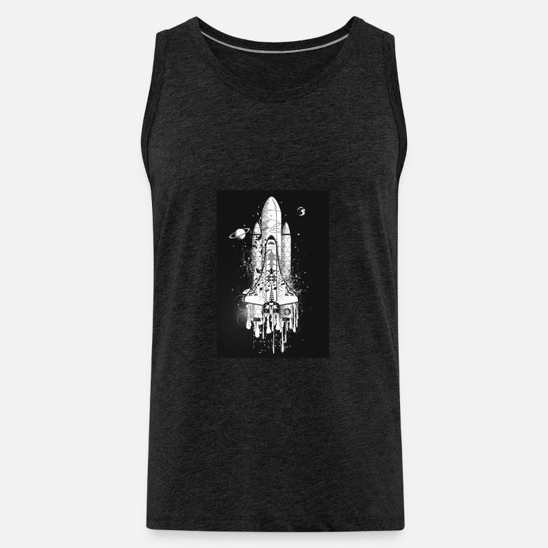 Fantasievolles Space Shuttle im Graffiti Stil - Männer Premium Bio Tank Top - Anthrazit