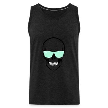 Farbverstellbare Sonnenbrille Smile Skull - Männer Premium Bio Tank Top - Anthrazit - Vorne - AI Model Male 185 dark (185cm)