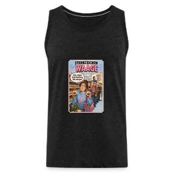 Sternzeichen Waage -  Humor für Unentschlossene - Männer Premium Bio Tank Top - Anthrazit - Vorne - AI Model Male 185 dark (185cm)