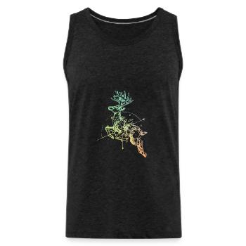 Hirsch mit Kompass - Männer Premium Bio Tank Top - Anthrazit - Vorne - Alexander (188cm)