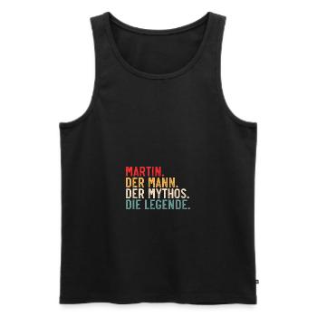 Martin die Legende Namenstag Geschenkidee - Männer Premium Bio Tank Top - Anthrazit - Vorne - AI Model Male 185 dark (185cm)