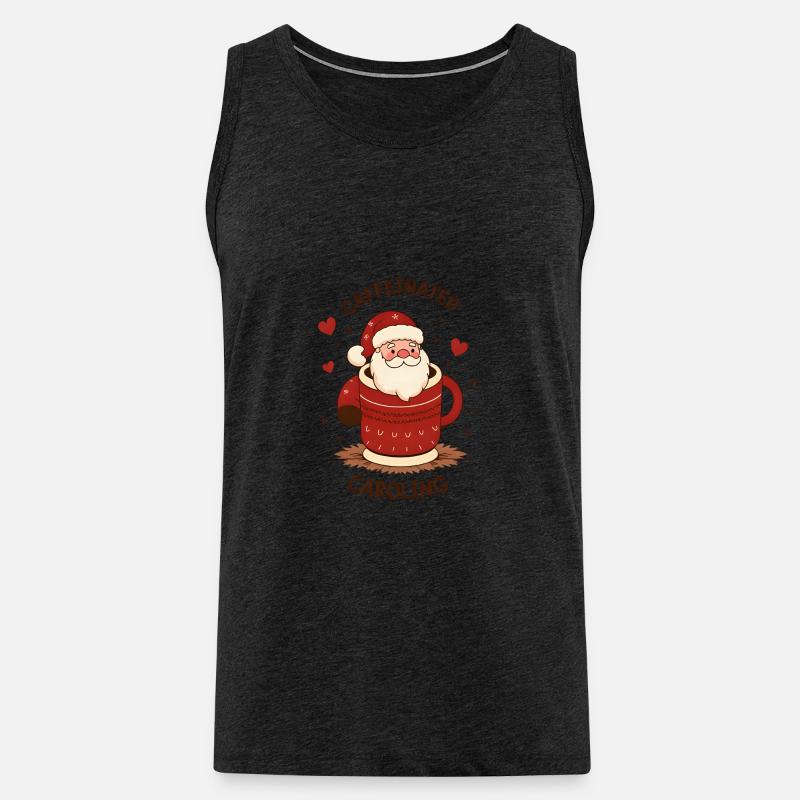 Süßer Kaffeetrinkender Weihnachtsmann - Männer Premium Bio Tank Top - Anthrazit