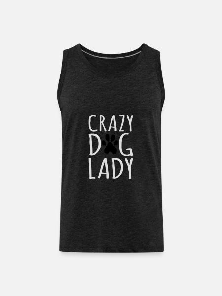 Crazy Dog Lady citat - Herre Premium økologisk tanktop - charcoal