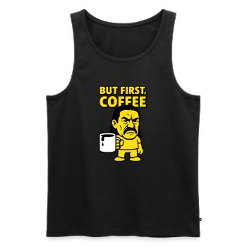 Coffee Man - Männer Premium Bio Tank Top - Anthrazit - Vorne - AI Model Male 185 dark (185cm)
