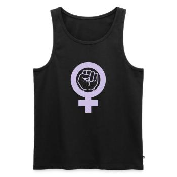 Rébellion Faust Symbole féministe - Débardeur bio Premium Homme - charbon - Devant - AI Model Male 185 dark (185cm)