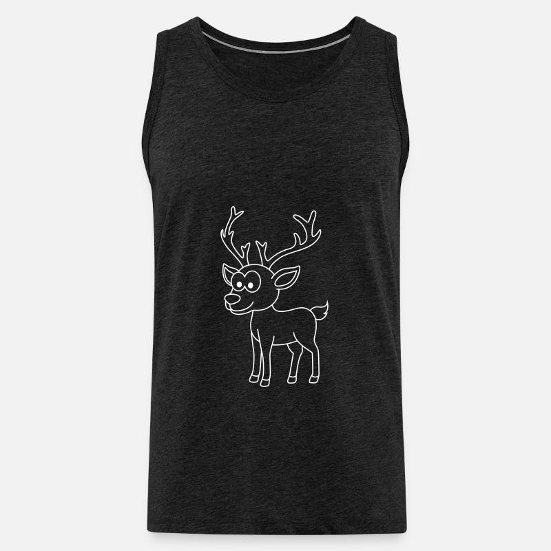 Hirsch Comic Tier - Männer Premium Bio Tank Top - Anthrazit