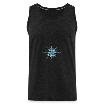 Kühlungsborn Kübo word cloud sun - Men's Premium Organic Tank Top - charcoal grey - Front - Alexander (188cm)