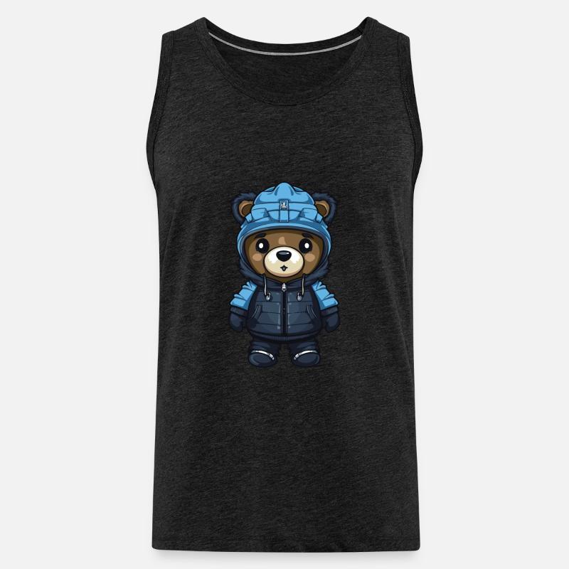 Bär Winter Comic - Männer Premium Bio Tank Top - Anthrazit